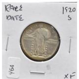 1920 S STANDING QUARTER XF RARE DATE
