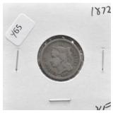 1872 3 CENT PIECE VF