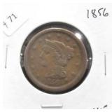 1856 LARGE CENT VF