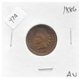 1886 INDIAN HEAD CENT AU