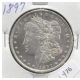 1897 MORGAN DOLLAR AU