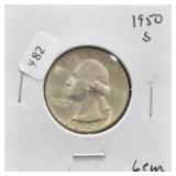 1950 S WASHINGTON QUARTER GEM