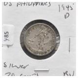 US PHILIPPINES SILVER 20 CENT PIECE