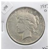 1923 D PEACE DOLLAR XF