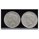 TWO PEACE DOLLARS