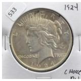 1924 PEACE DOLLAR CHOICE BU