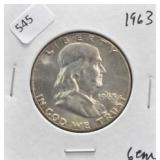 1963 FRANKLIN HALF DOLLAR GEM BU