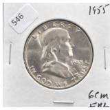 1955 FRANKLIN HALF DOLLAR GEM FBL