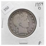 1899 O BARBER HALF DOLLAR F