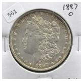 1887 O MORGAN DOLLAR AU