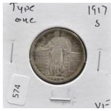 1917 S TYPE ONE STANDING QUARTER VF