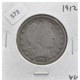 1912 BARBER HALF DOLLAR VG
