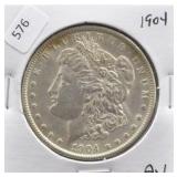 1904 MORGAN DOLLAR AU