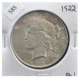 1922 PEACE DOLLAR AU