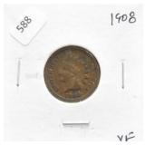 1908 INDIAN HEAD CENT VF