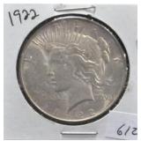 1922 PEACE SILVER DOLLAR