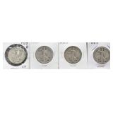 4 WALKING LIBERTY HALVES: 2-1918-D, 1928-S,