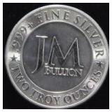 JM BULLION 2 TROY OZ. SILVER ROUND