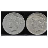 1923 AND 1924 PEACE SILVER DOLLARS - 2 TIMES BID