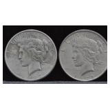 1922 AND 1923 PEACE SILVER DOLLARS - 2 TIMES BID