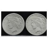 1922 AND 1923 PEACE SILVER DOLLARS - 2 TIMES BID
