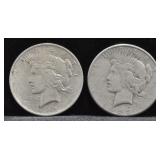 1922 AND 1923 PEACE SILVER DOLLARS - 2 TIMES BID