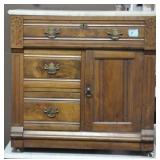 VICTORIAN - WALNUT MARBLE TOP WASH STAND