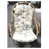 BENT WOOD BAMBOO SWIVEL ROCKING CHAIR
