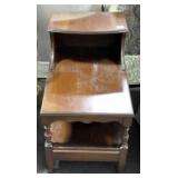 PAIR STEP BACK END TABLES - CHERRY - 1 DRAWER