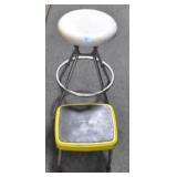 VINTAGE BARSTOOL AND COSCO STEP STOOL