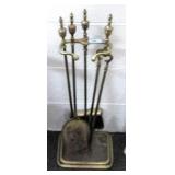 BRASS LOOK FIREPLACE TOOL SET