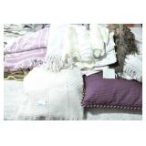 GROUPING: PILLOW, AFGHANS, CHENILE BED SPREAD,