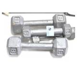 PAIR OF 3 LB. AND PAIR OF 8 LB. DUMB BELLS
