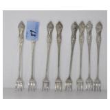 SET OF 8 SILVER PLATE SEAFOOD FORKS