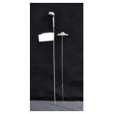 2 STERLING SILVER HAT PINS: FLOWER AND GOLF CLUB
