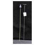 2 STERLING SILVER HAT PINS: MONOGRAMED CARTOUCHE