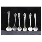 6 STELRING SILVER SALT SPOONS