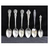 6 STERLING SILVER DEMITASSE SPOONS