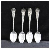 4 GORHAM STERLING SILVER DEMITASSE SPOONS