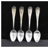 4 ALVIN STERLING SILVER DEMITASSE SPOONS