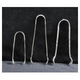 3 STERLING SILVER SUGAR TONGS: 3", 4", 4 1/2"