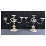 CROWN STERLING SILVER 3 ARM CANDLEABRA