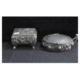 2 SILVER PLATE RING BOXES