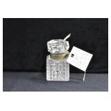 CUT CRYSTAL INK WELL WITH HINGED LID