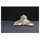 MOD BREVET BRASS INK WELL WITH PORCELAIN INSERT