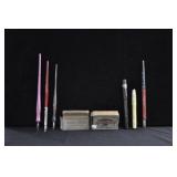 PENS, STEEL NIBS, VINTAGE THUMB TACKS, ETC.