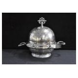 JAMES TUFTS COVERED BUTTER DISH - SILVER PLATE