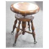 PIANO STOOL - GLASS BALL/BRASS CLAW