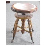 PIANO STOOL - GLASS BALL/BRASS CLAW
