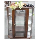 MAHOGANY CURIO - WALL HANGING - 3 SHELF